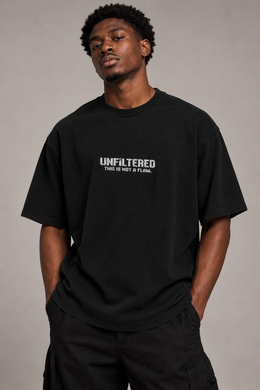 Plain black tee Unfiltered